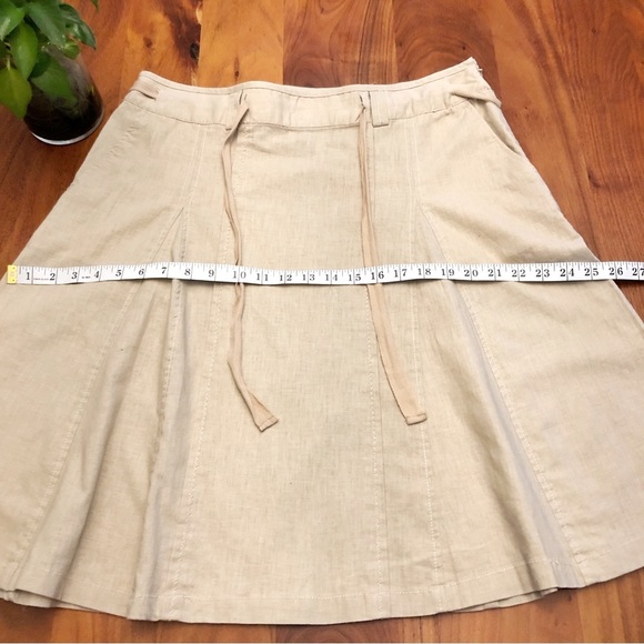 Dalia Collection Cream Beige Earthy Minimalist Boho Midi A Line Skirt. XL 12 - Picture 11 of 15